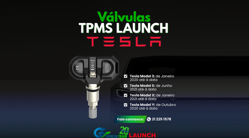 09 - Goncalteam lanca valvulas TPMS Launch para modelos Tesla 1