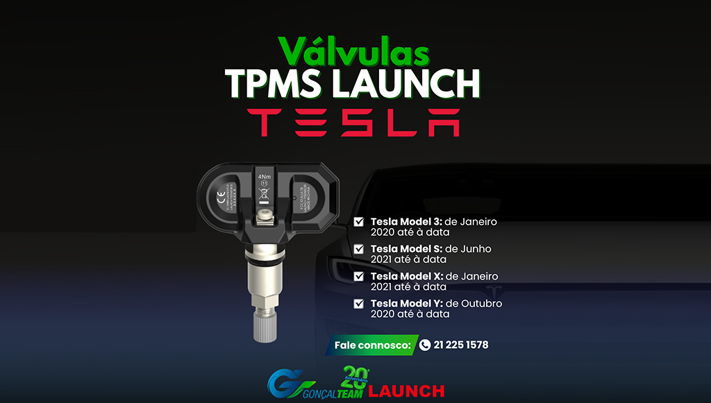 09 - Goncalteam lanca valvulas TPMS Launch para modelos Tesla 1